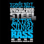 P02845 Stainless Steel Extra Slinky Комплект струн для бас-гитары, 40-95, сталь, Ernie Ball