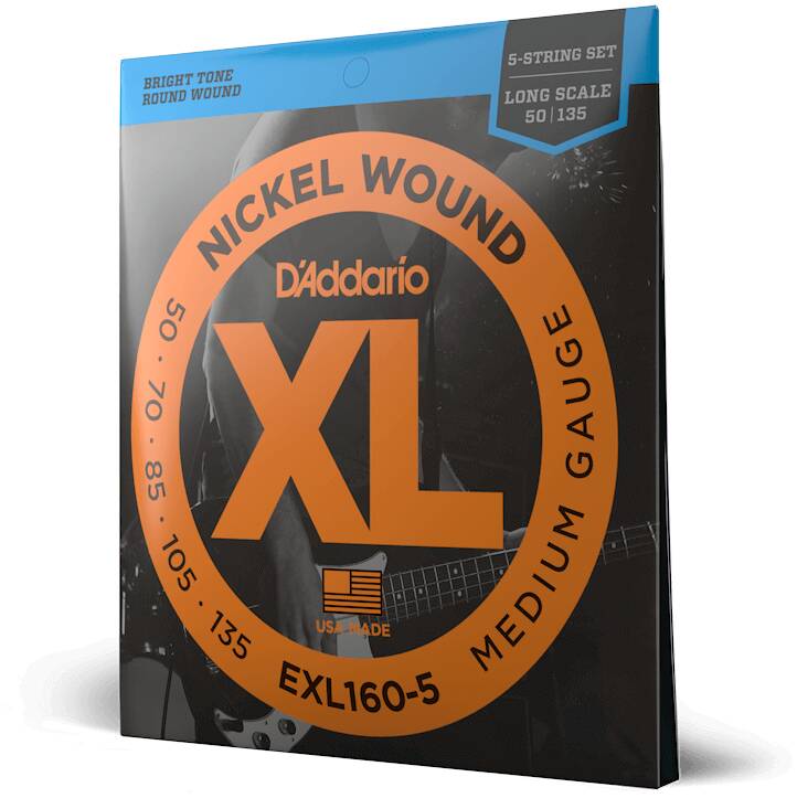 D'ADDARIO EXL160-5 струны для 5ти струны для бас гитары -гитары, никель, Long, 50-135