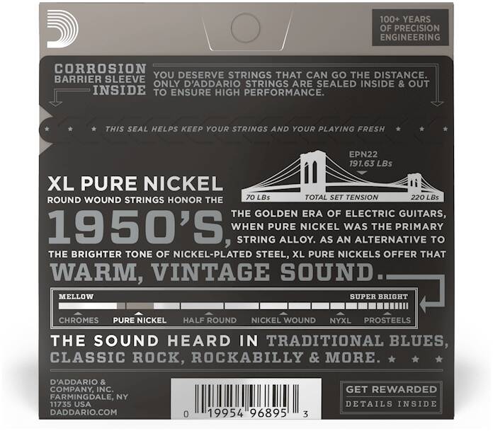 D'ADDARIO EPN22 стр для эл.гит Jazz Medium, чист никель, 13-55 — изображение 3