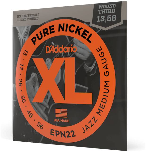 D'ADDARIO EPN22 стр для эл.гит Jazz Medium, чист никель, 13-55