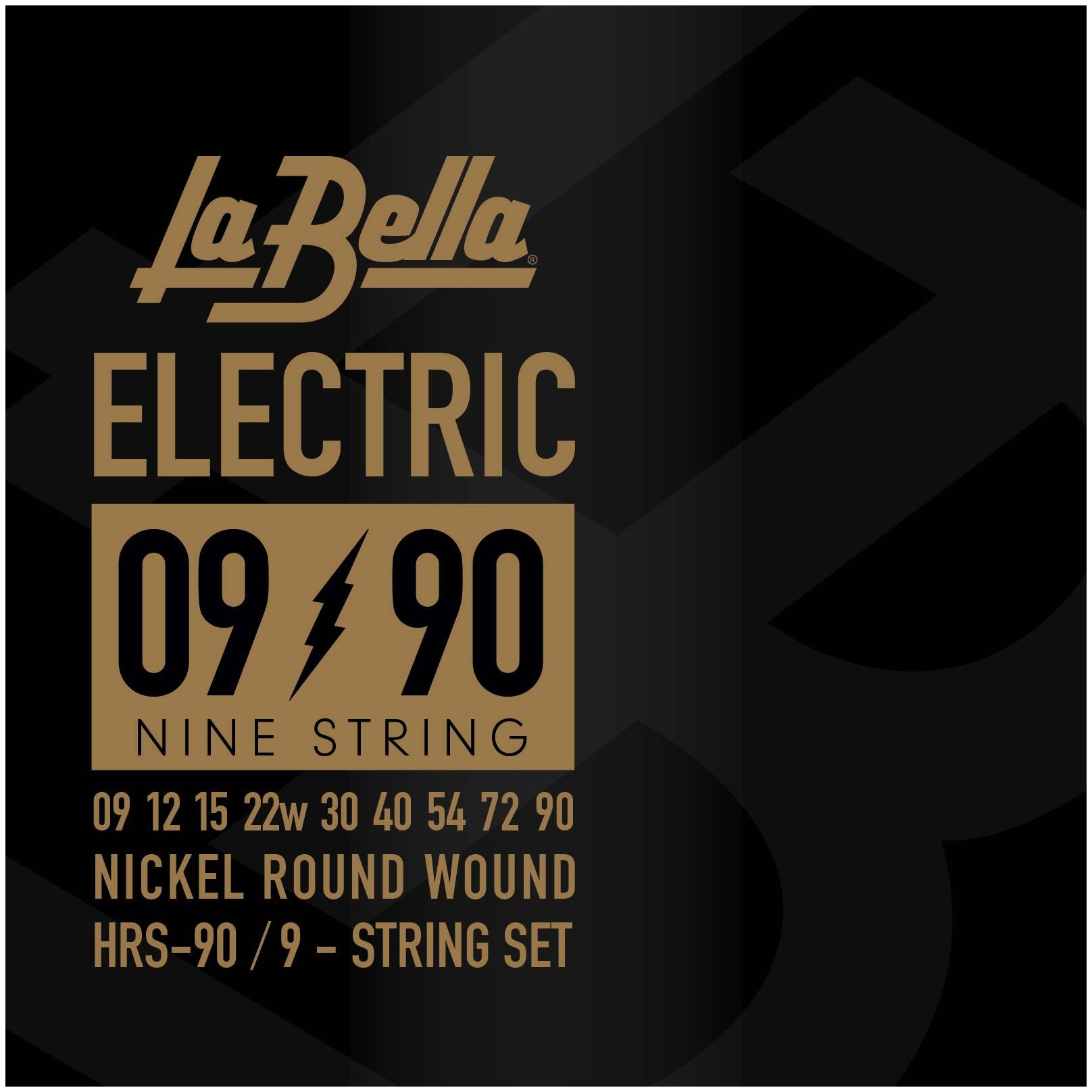 LA BELLA HRS-90 - струны для 9-стр электрогитары 009-090, сталь, обм. никель