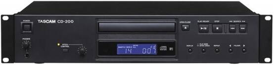 TASCAM CD-200 CD-плеер, воспроизведение MP3, WAV, CD, CD-R и CD-RW, питч +-12,5%, анти-шок 10 секунд