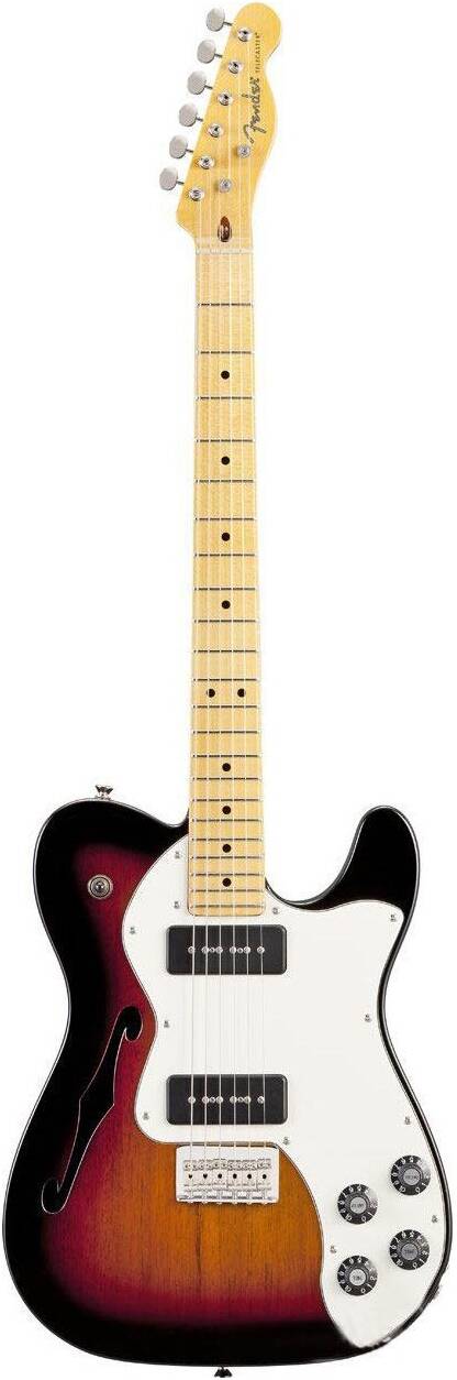 FENDER MODERN PLAYER TELE THINLINE DELUXE 3TSB, электрогитара с акустическими полостями, цвет 3-х цв