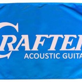 CRAFTER флаг с логотипом бренда. 4 металлических люверса, ткань сатен, Размеры: 90см(ш) Х 50см(в)