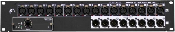 SOUNDCRAFT MSB16-Cat5 коммутационный рэк (2U). 16 мик/лин входов, 8 линейных выходов. БП встроенный.
