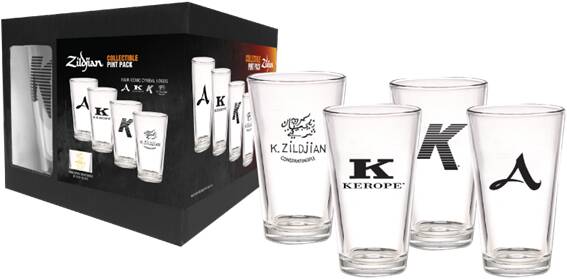 ZILDJIAN Collectible Pint Glass Set подарочный набор барабанщика: 4 стакана с логотипами
