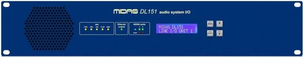 MIDAS DL151 блок 24 мик/лин входа, 96кГц, 2 x AES50, 2U