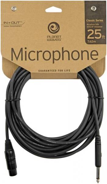 PLANET WAVES PW-CGMIC-25 микрофонный кабель XLR-Jack, 7,62м. — изображение 2