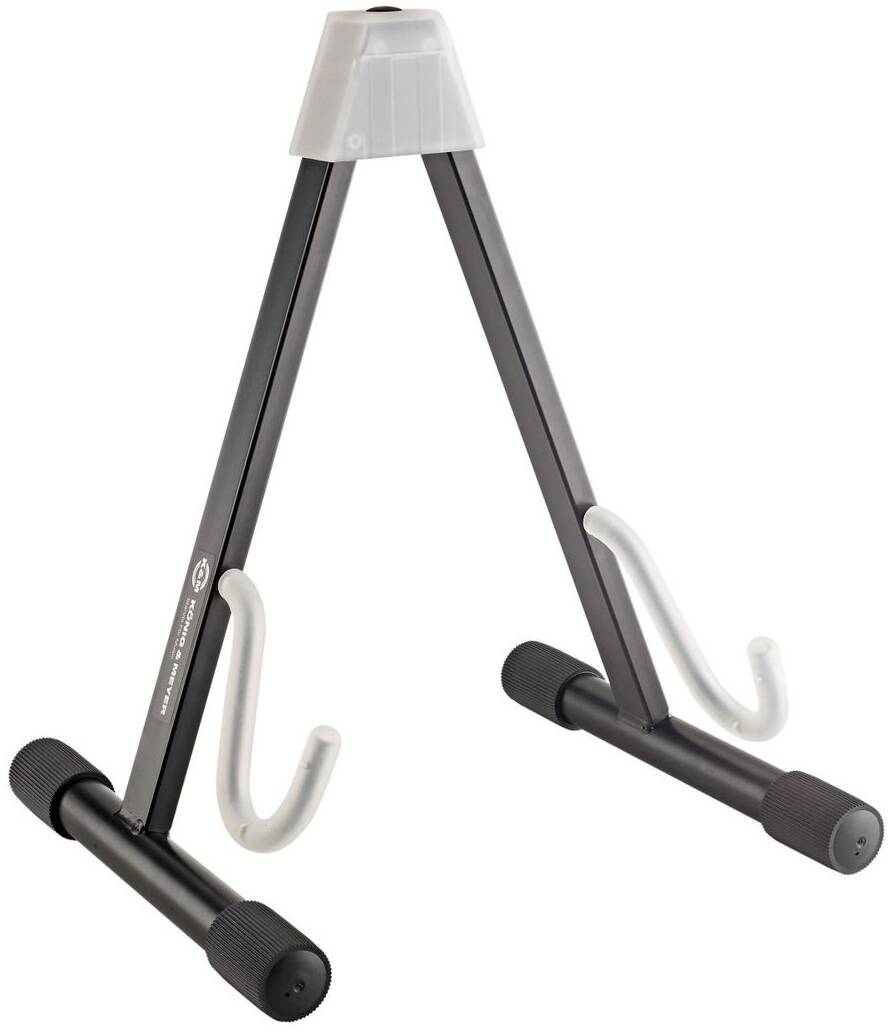 K&M 17540-013-00 С стойка для электрогитары без держателя грифа, 1,86 кг, черная с белыми вставками